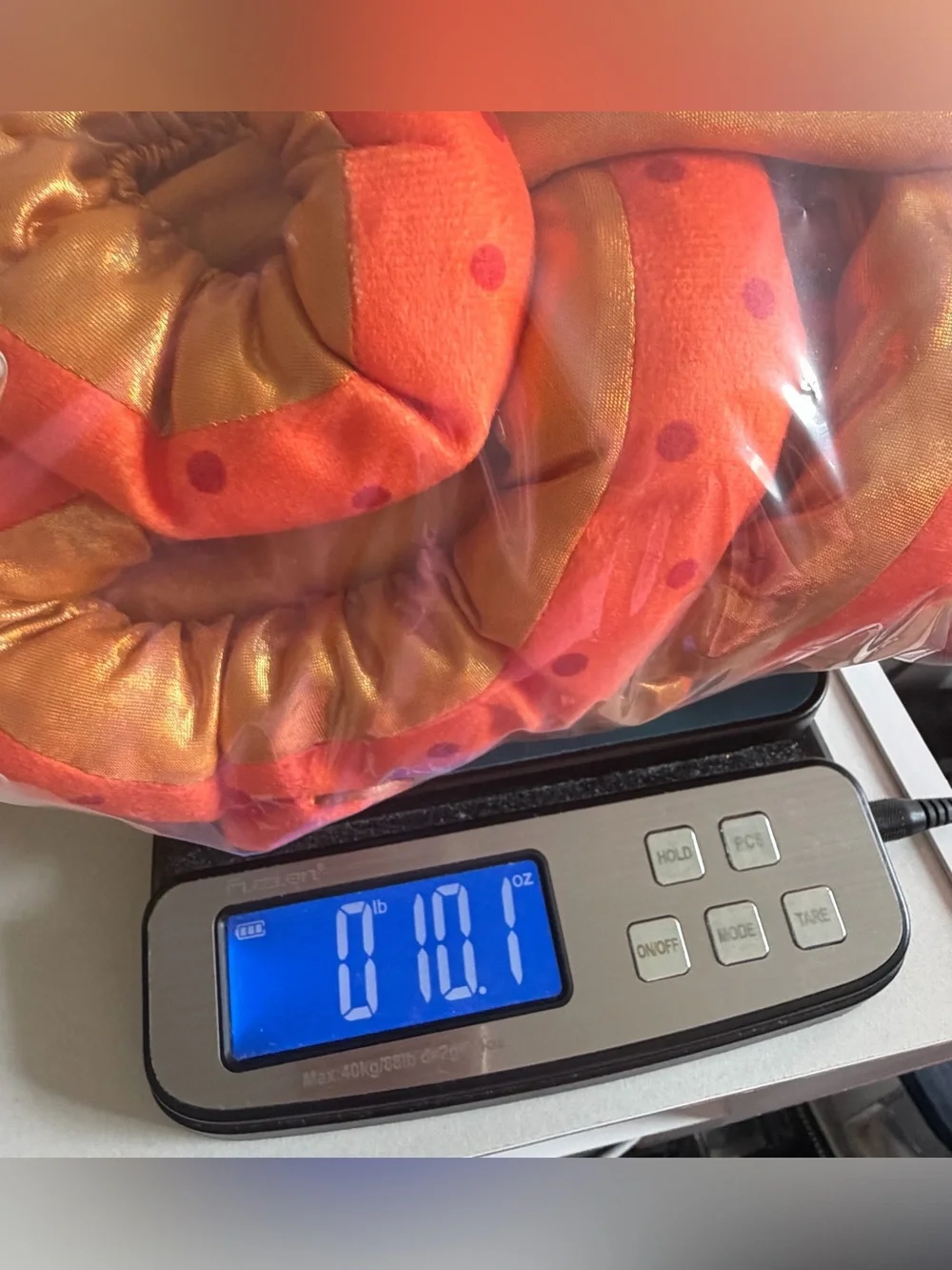 Shiny metallic orange octopus Halloween dog costume with hat size large